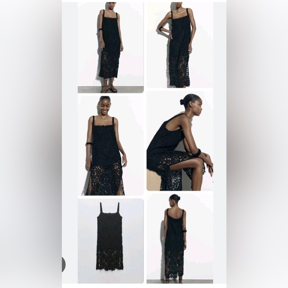 Zara macrame knit midi dress - Picture 4 of 10